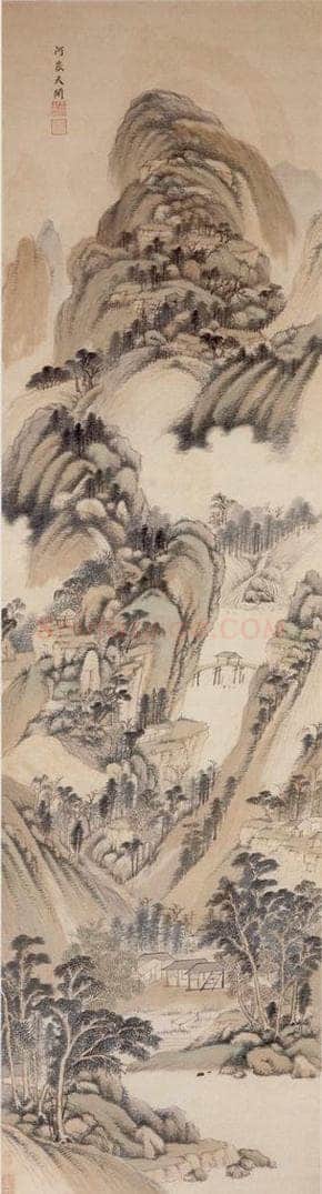 清 王鉴 仿古山水十条屏 书画作品