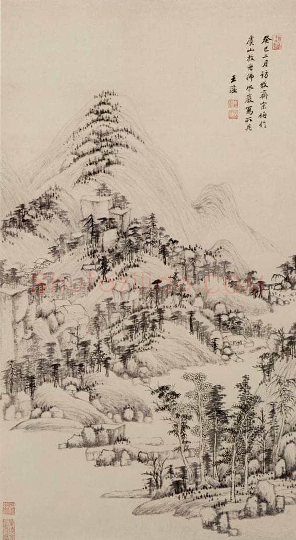 清 王鉴 拂水岩图轴 书画作品