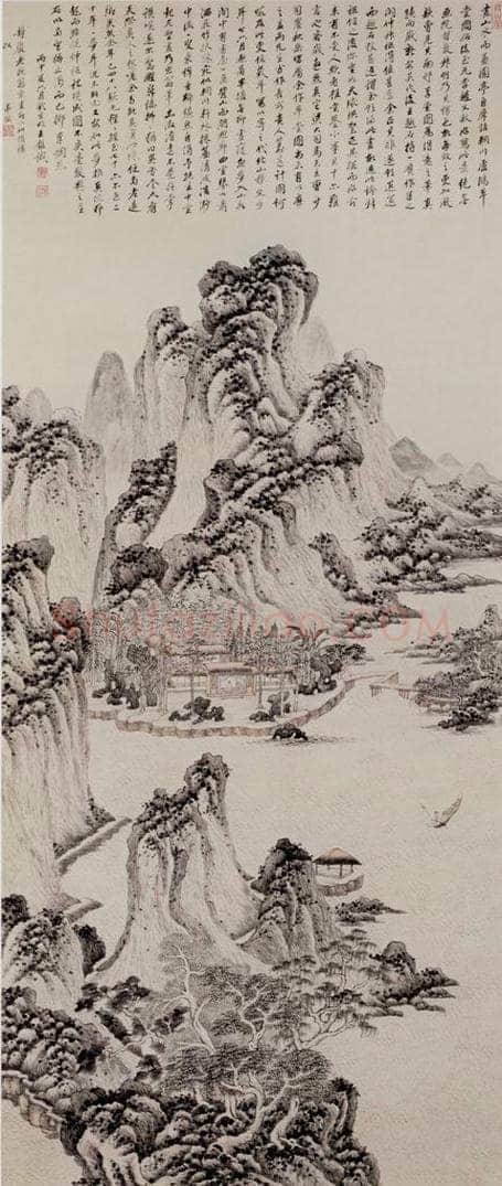 清 王鉴 梦境图轴 书画作品