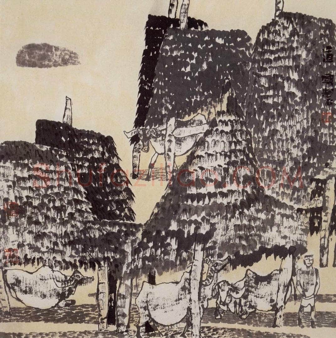 1991年 张道兴 《耕者》 书画作品