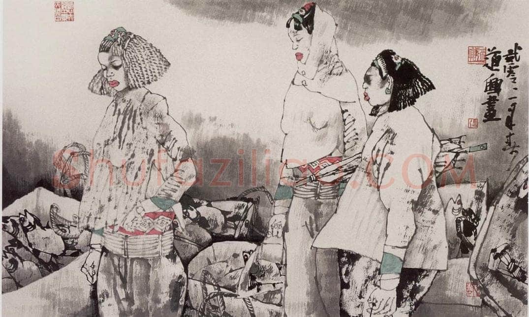 2001年 张道兴 《鱼市》 书画作品