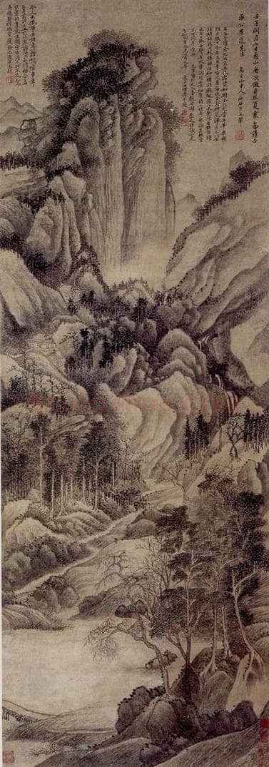 1672年 王翚 《仿巨然夏寒图轴》 书画作品