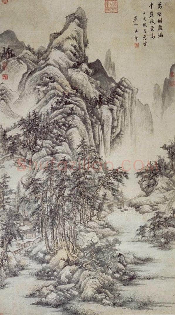 1662年 王翚 《万壑千岩图轴》 书画作品