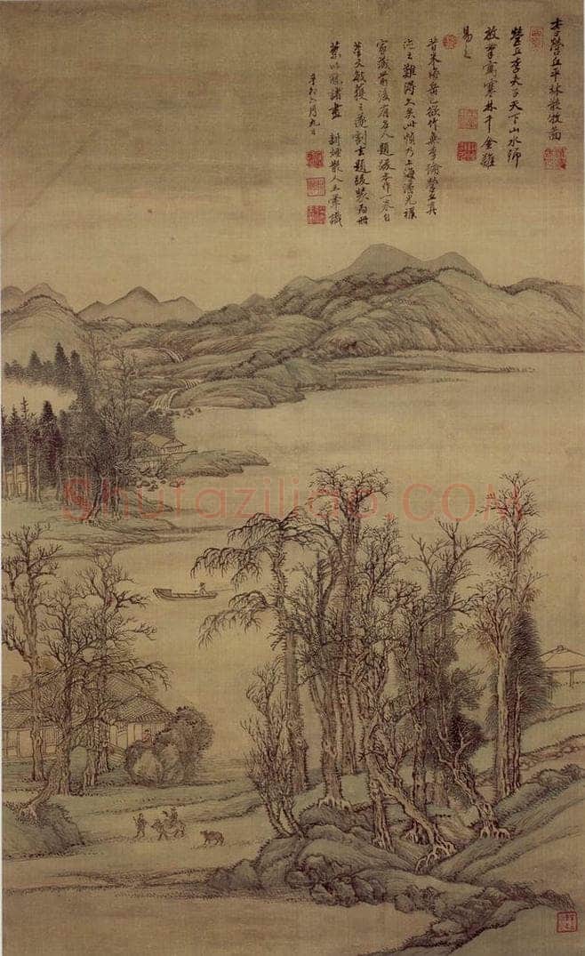 1711年 王翚 《仿古四季山水屏》 书画作品