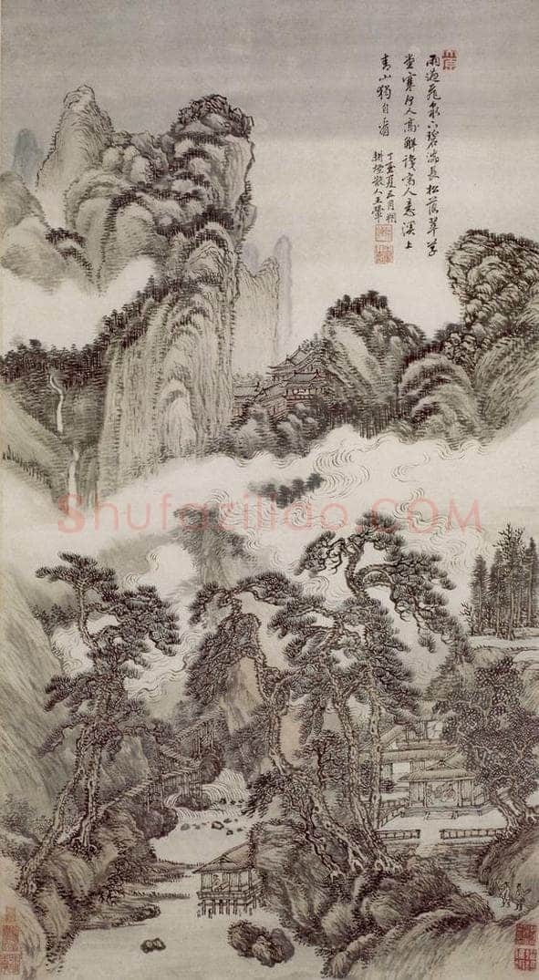 1717年 王翚 《草堂碧泉图轴》 书画作品