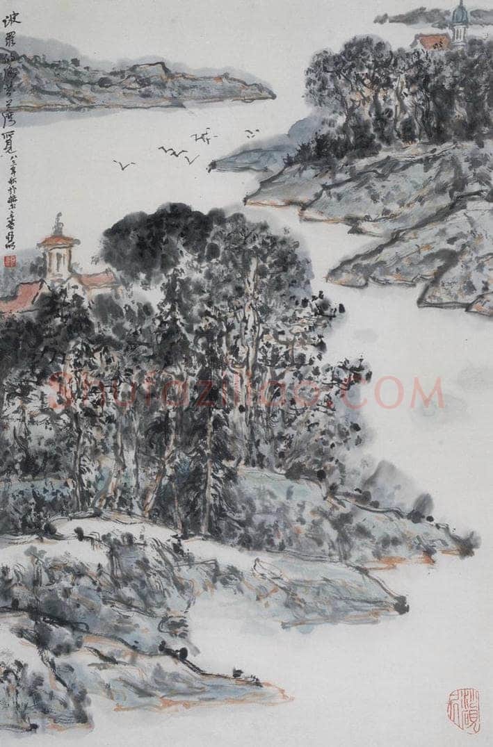 1983年 亚明 《波罗的海芬兰湾》 书画作品