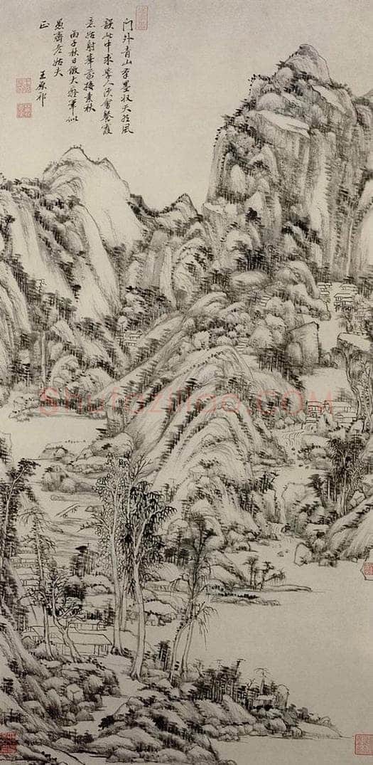 清 王原祁 《仿大痴山水图轴》 书画作品