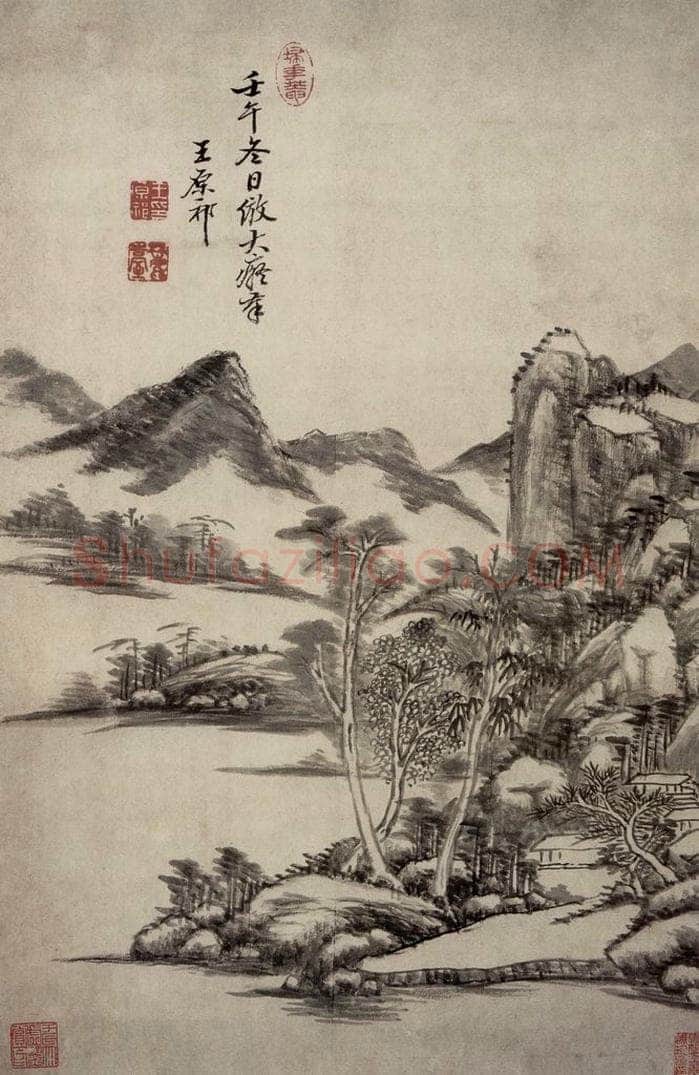 清 王原祁 《仿大痴笔意图轴》 书画作品