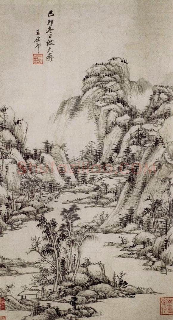 清 王原祁 《仿大痴山水图轴》 书画作品