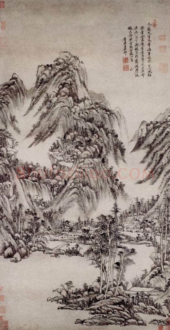 清 王原祁 《仿大痴山水图轴》 书画作品