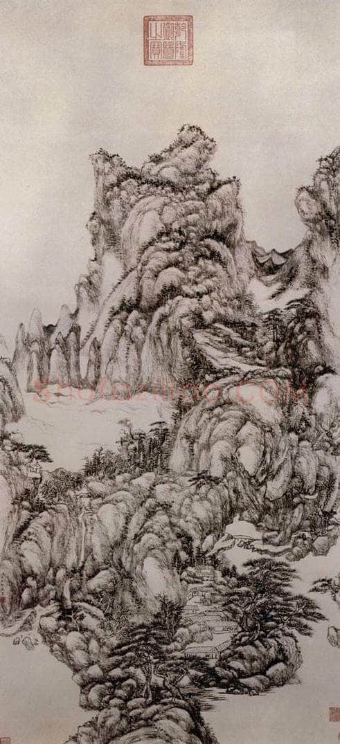 清 王原祁 松溪仙馆图轴 书画作品