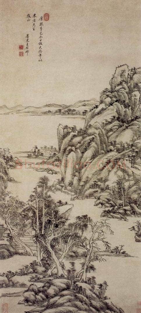 清 王原祁 山庄平远图轴 书画作品
