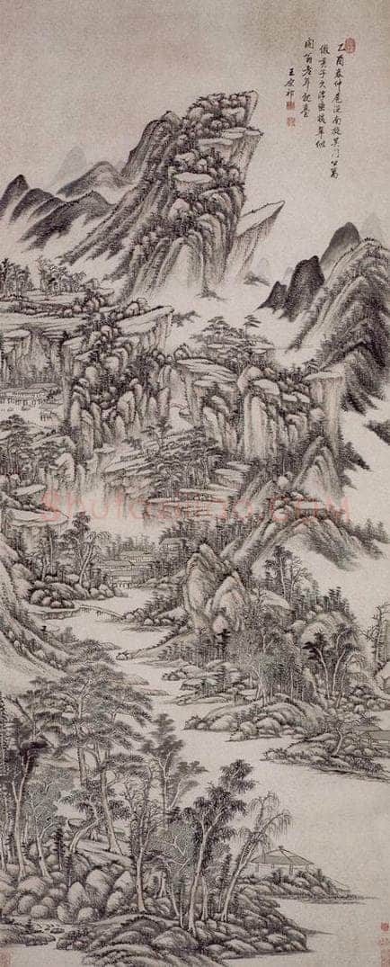 清 王原祁 《浮峦暖翠图轴》 书画作品