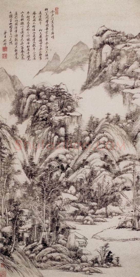 清 王原祁 《仿大痴富春山图轴》 书画作品