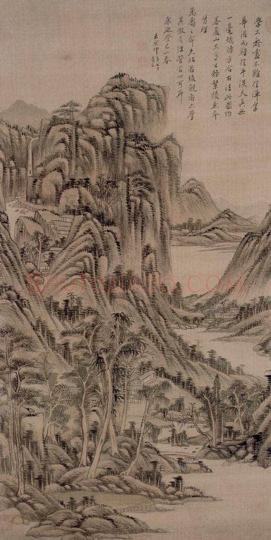 清 王原祁 《高岭平川图轴》 书画作品