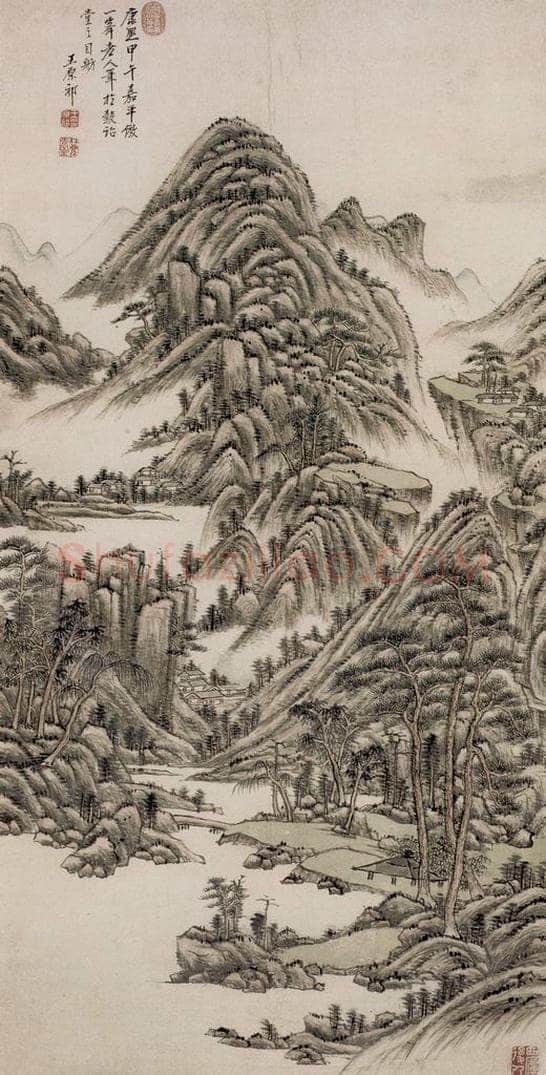 清 王原祁 《仿一峰山水图轴》 书画作品