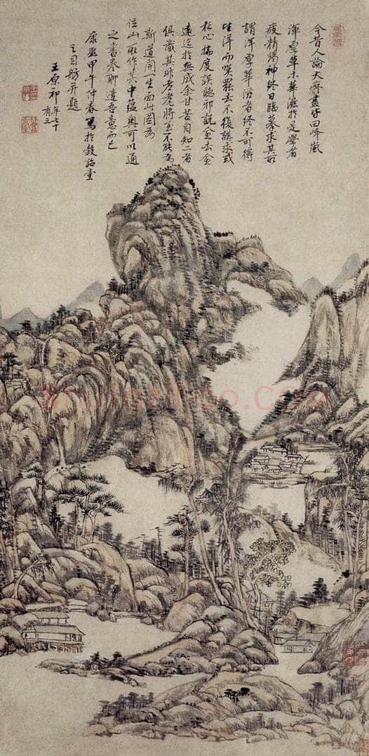 清 王原祁 《仿大痴山水图轴》 书画作品