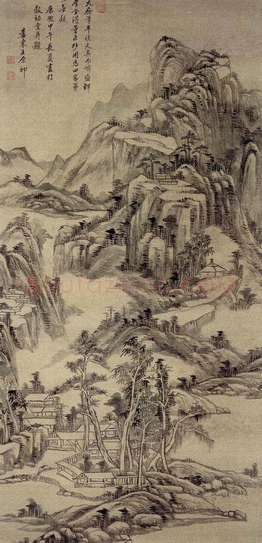清 王原祁 《峰峦积翠图轴》 书画作品