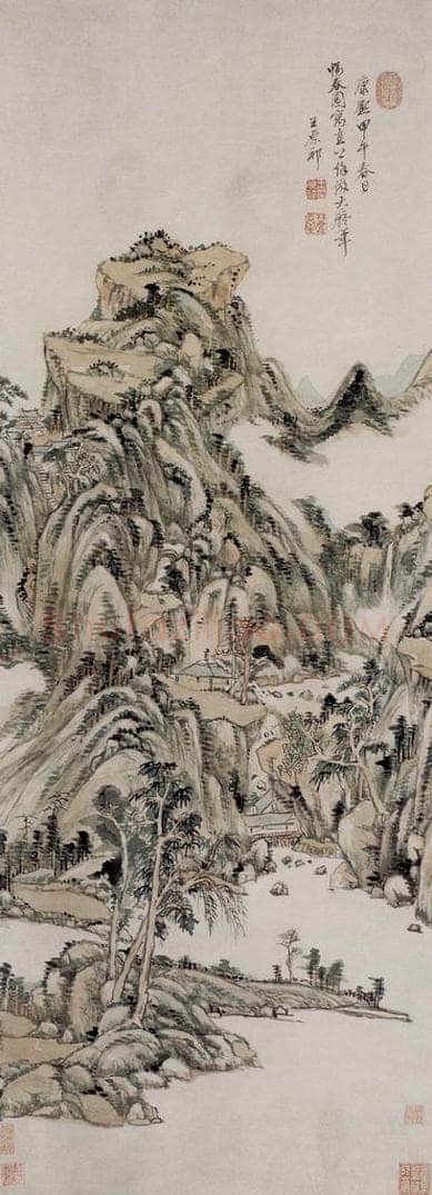 清 王原祁 《仿大痴山水图轴》 书画作品