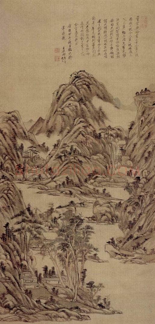 清 王原祁 《仿大痴山水图轴》 书画作品