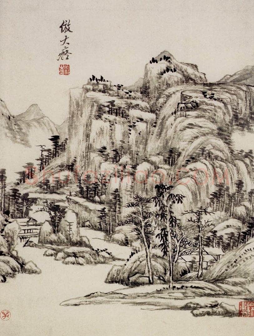 清 王原祁 《仿古上水图册》 书画作品