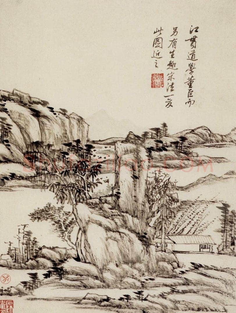 清 王原祁 《仿古上水图册》 书画作品