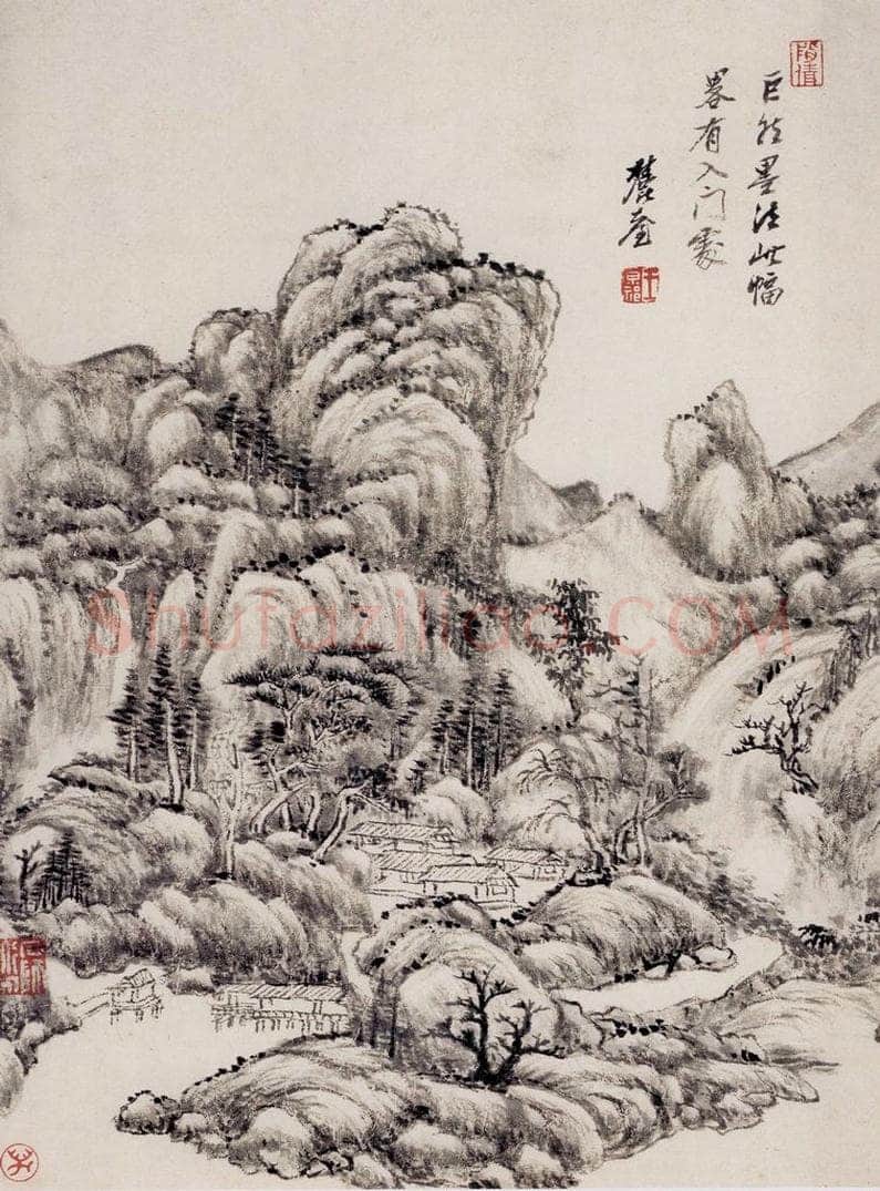 清 王原祁 《仿古上水图册》 书画作品
