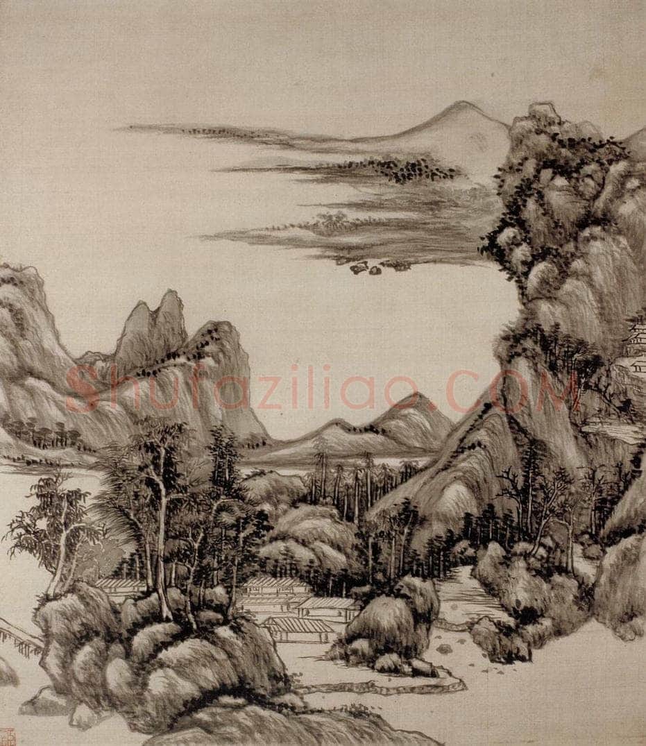 清 王原祁 《仿宋元山水图册》 书画作品