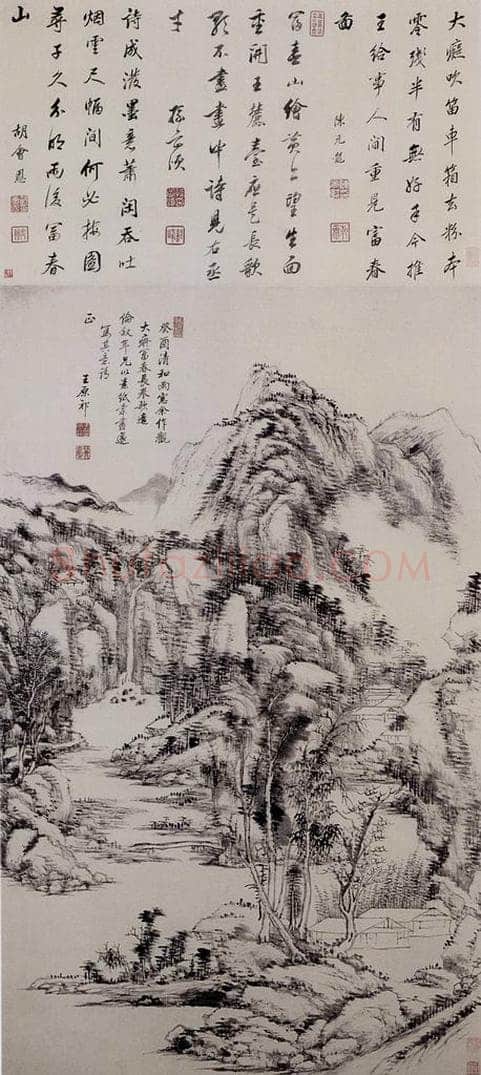清 王原祁 《富春山图轴》 书画作品