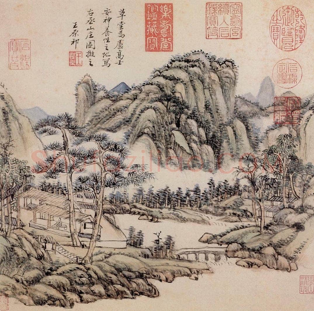 清 王原祁 《庐鸿草堂十誌图册》 书画作品