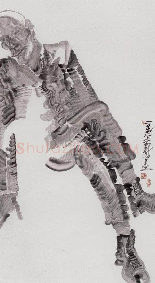 2002年 周京心 《闲人之二》 书画作品