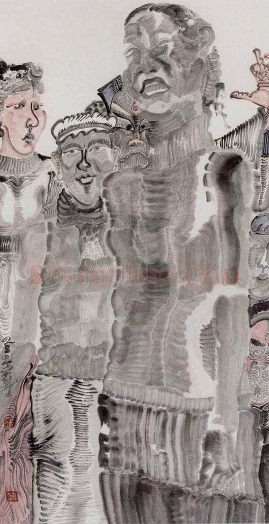 2002年 周京心 《主角·配角之二》 书画作品