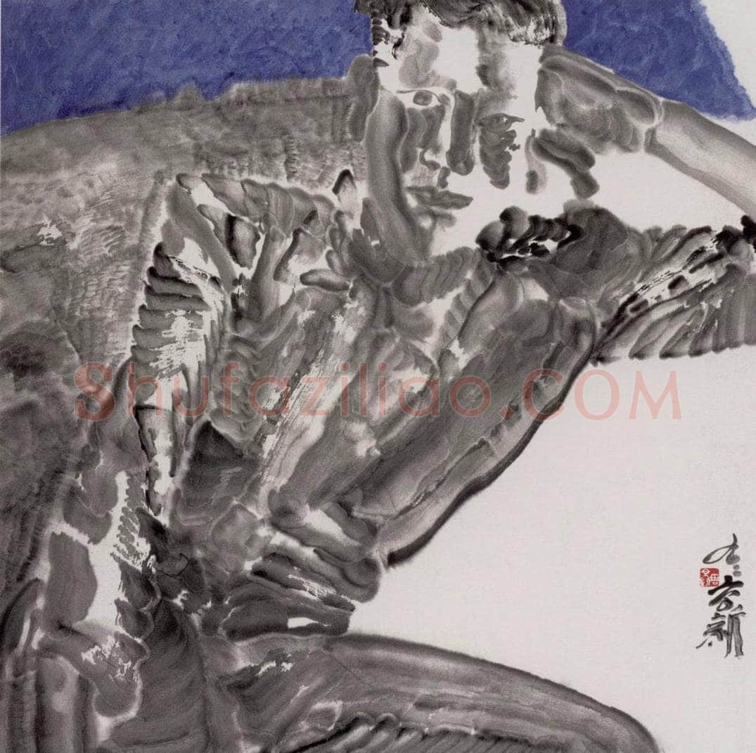 1999年 周京心 《蓝蓝的天》 书画作品