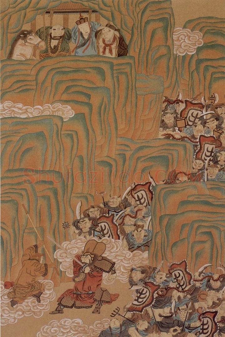 1989年-1990年 周京心 《西游记·莲花洞》 书画作品