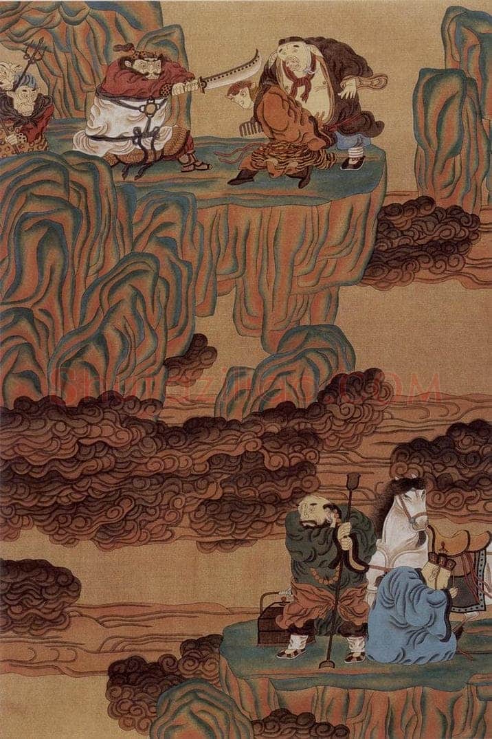 1989年-1990年 周京心 《西游记·狮驼铃》 书画作品