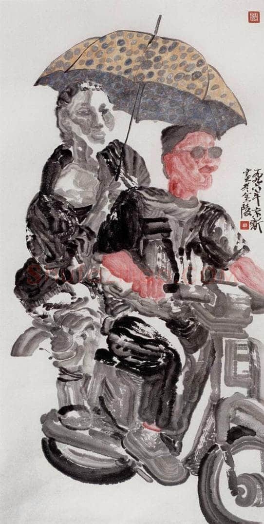 1996年 周京心 《金鸡》 书画作品