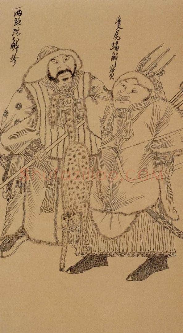 1998-1999年 周京心 《水浒人物八十图·解珍 解宝》 书画作品