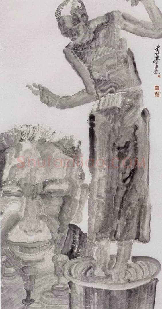 2000年 周京心 《角色诞生》 书画作品