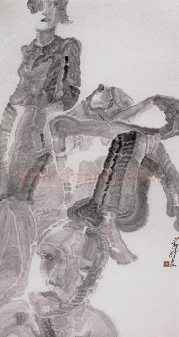 2000年 周京心 《角色还原》 书画作品