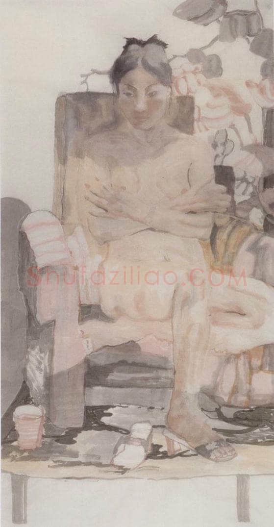 2001年 田黎明 课堂写生 书画作品