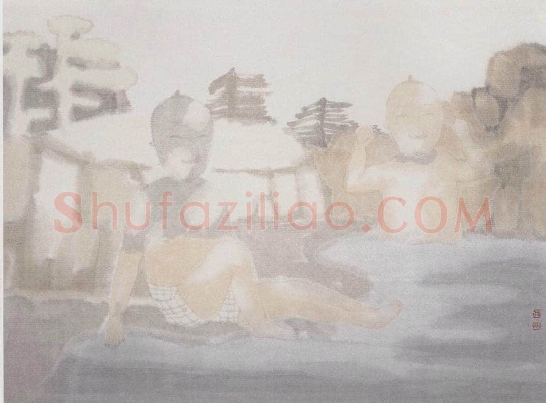2002年 田黎明 高士夏凉 书画作品