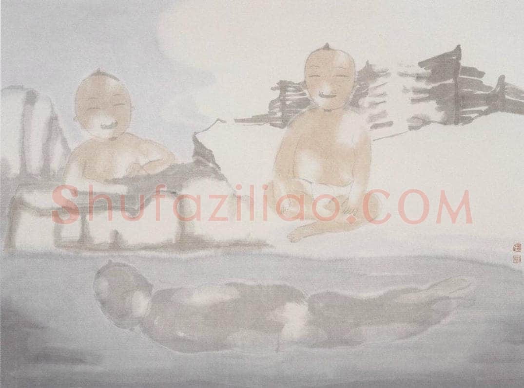 2002年 田黎明 高士夏凉 书画作品