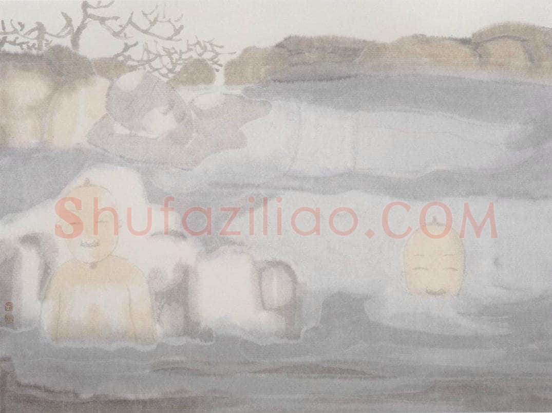 2002年 田黎明 高士夏凉 书画作品