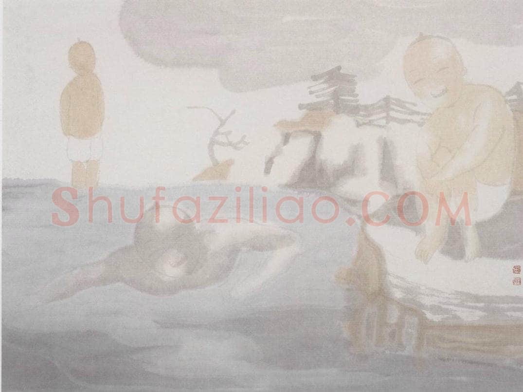 2002年 田黎明 高士夏凉 书画作品