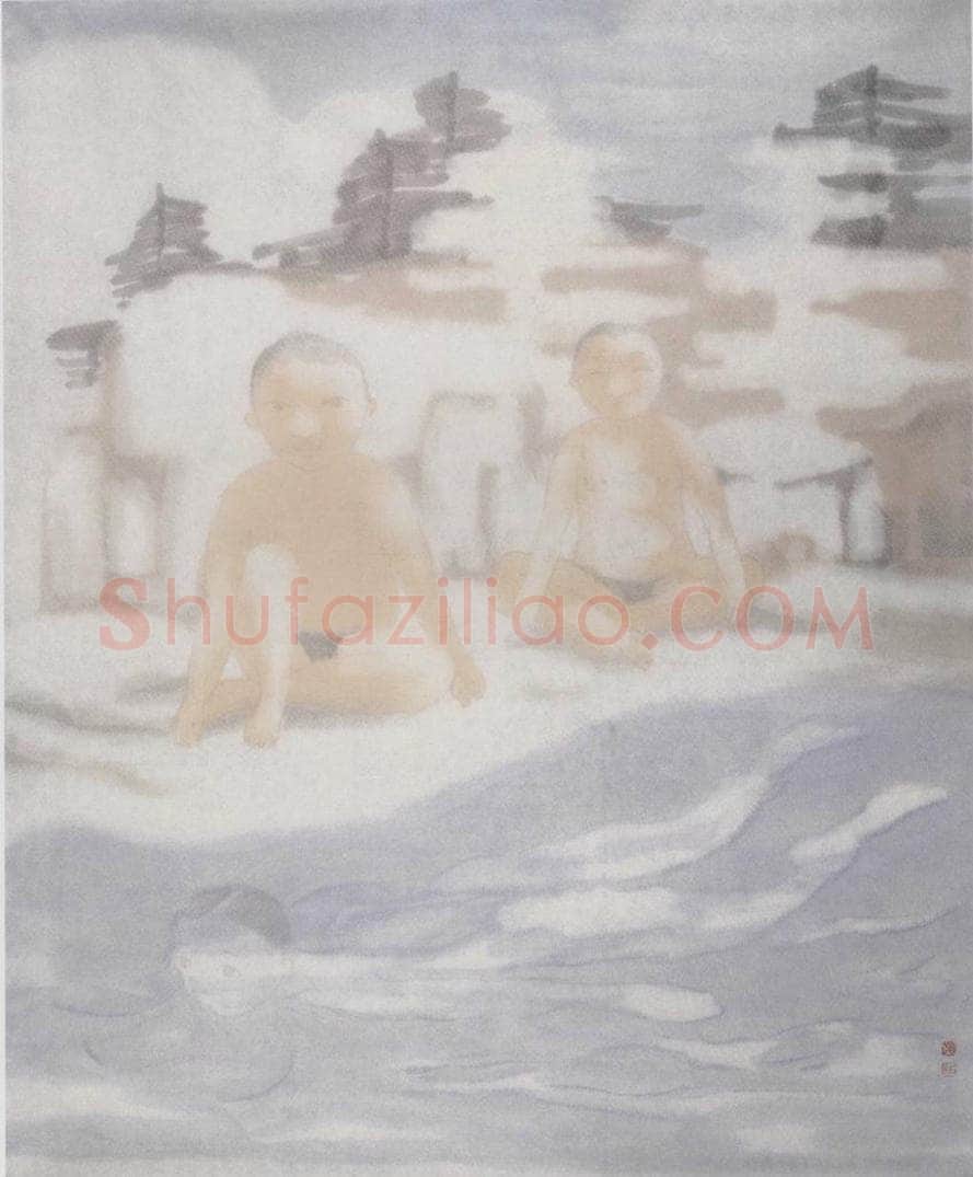 2002年 田黎明 日光浴 书画作品
