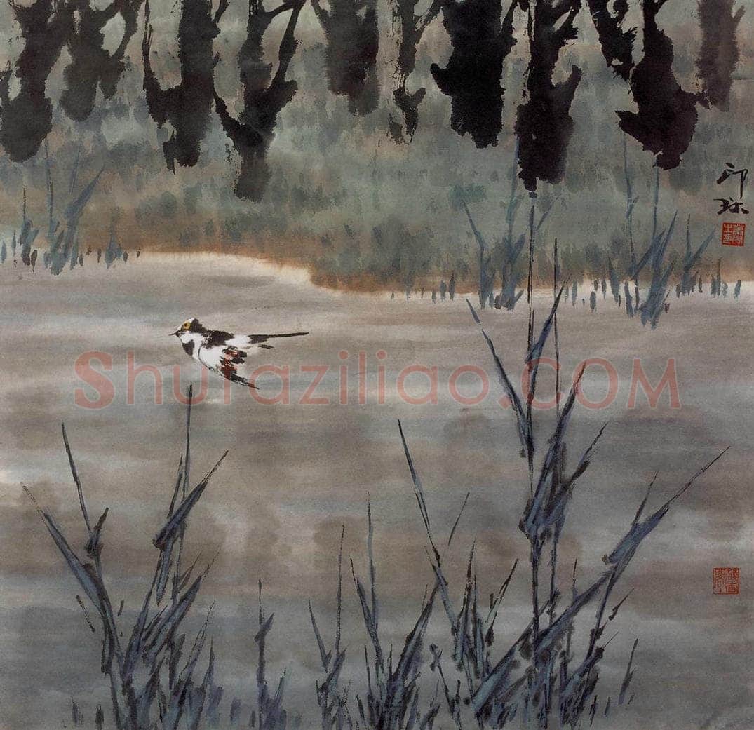 1997年 萧朗 《江岸》 书画作品