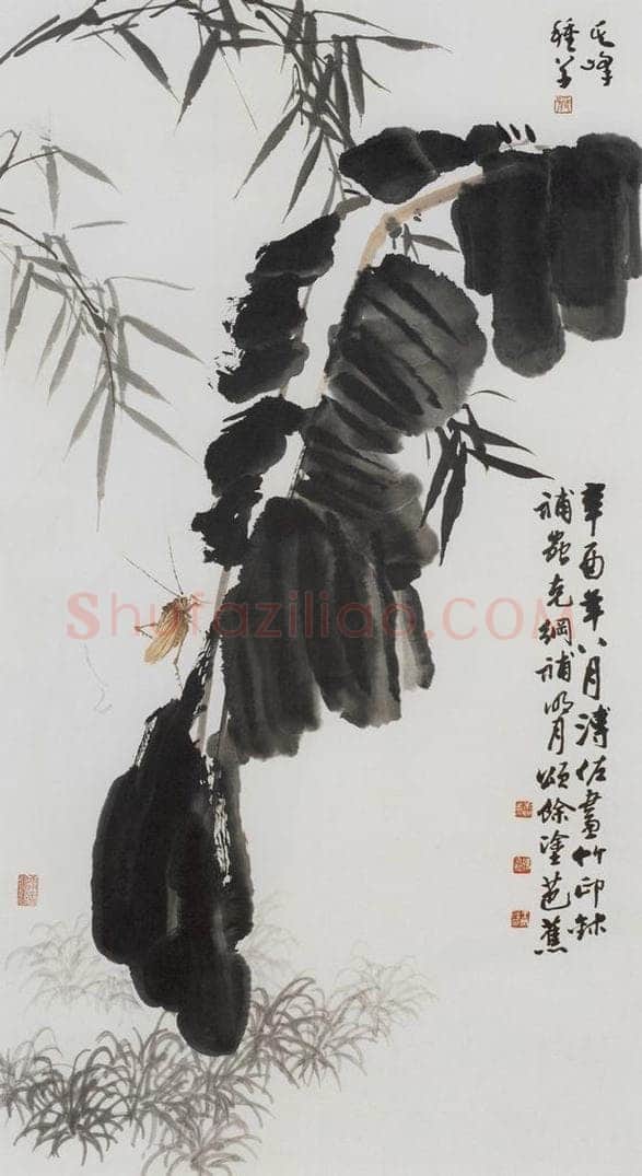 1981年 萧朗 《竹焦月吟》 书画作品
