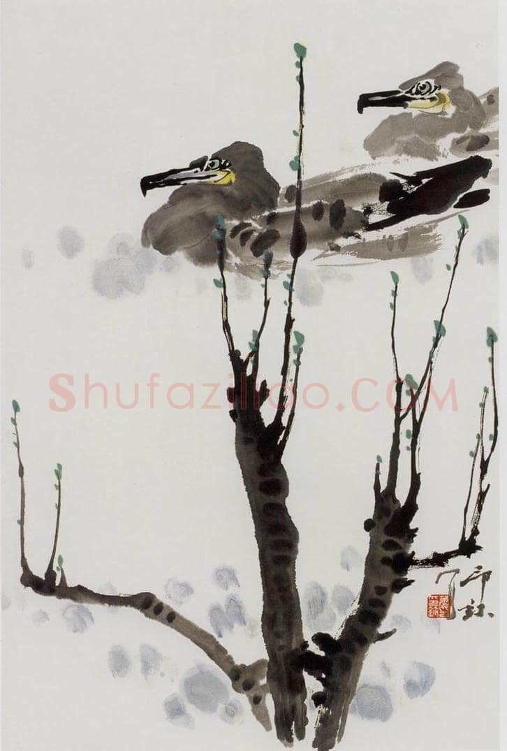 1982年 萧朗 《春江水暖》 书画作品