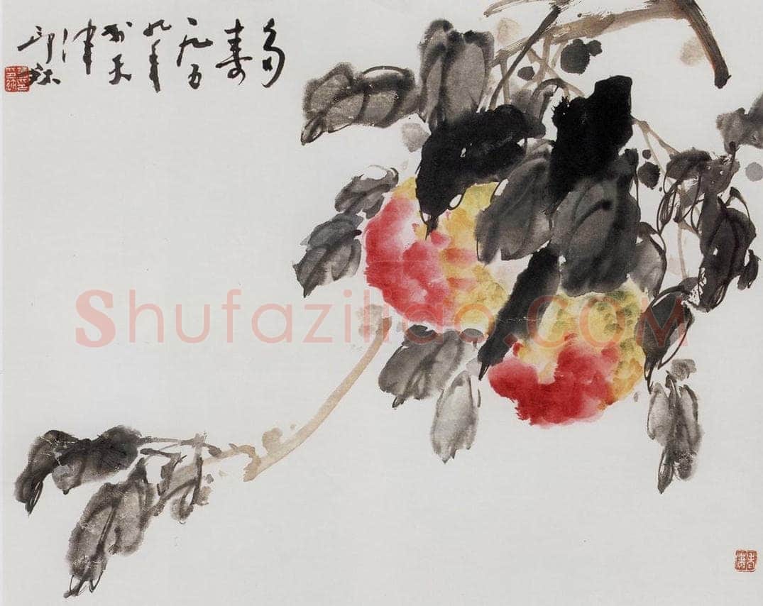 1959年 萧朗 《多寿图》 书画作品