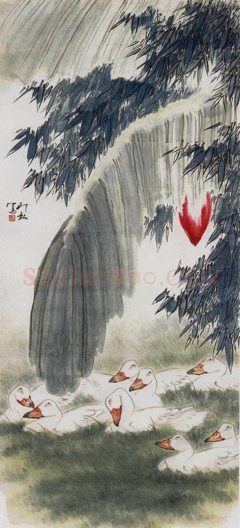 1964年 萧朗 《浴罢》 书画作品